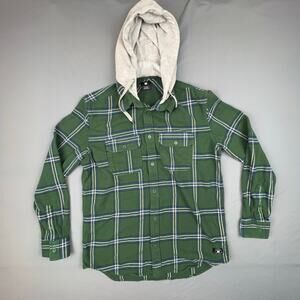 DC Shoes | Plaid Flannel Hoodie Shirt | Size Small | Skatecore Style